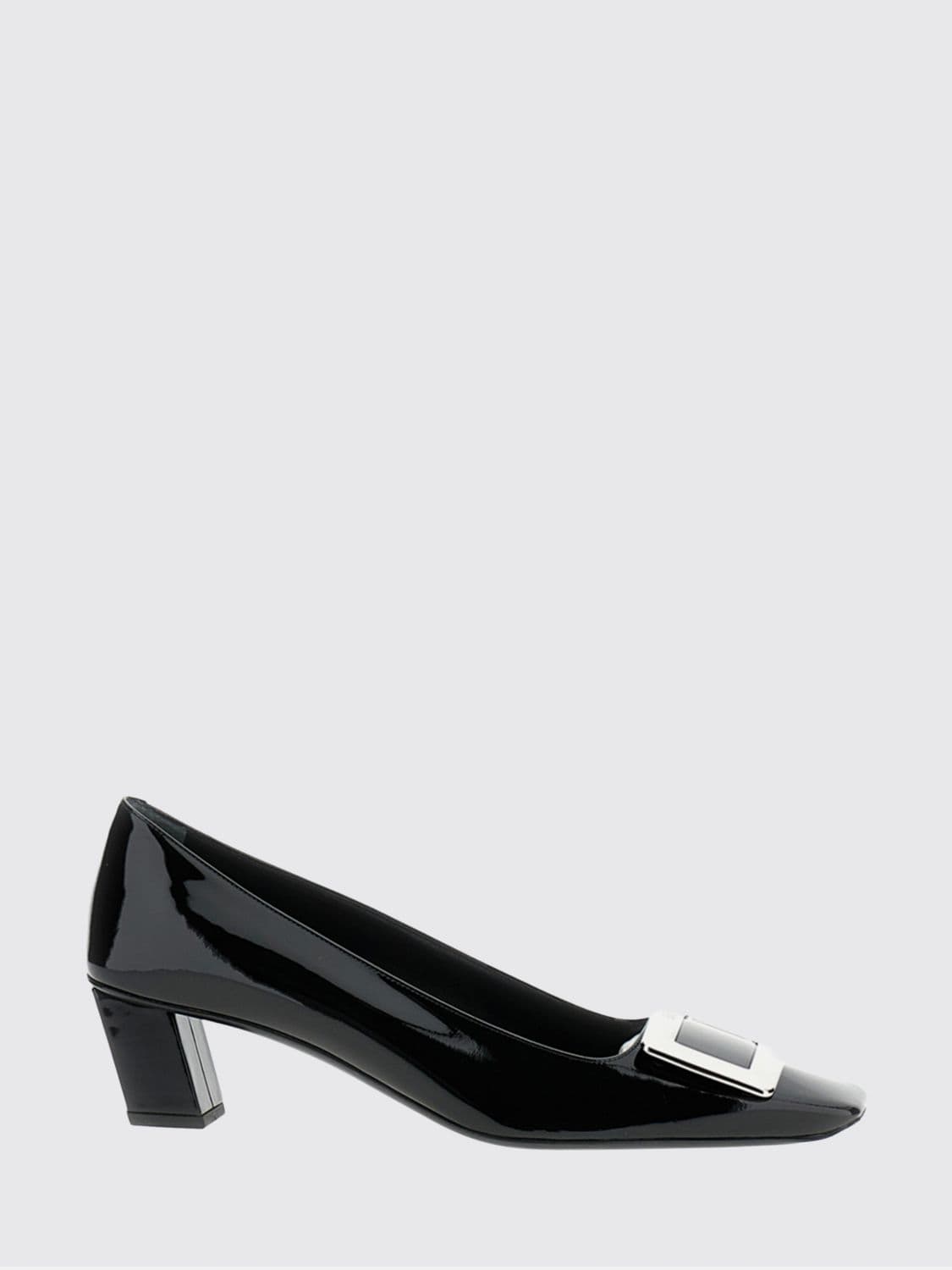 Roger Vivier Belle Vivier Patent Leather Pumps with Low Heel