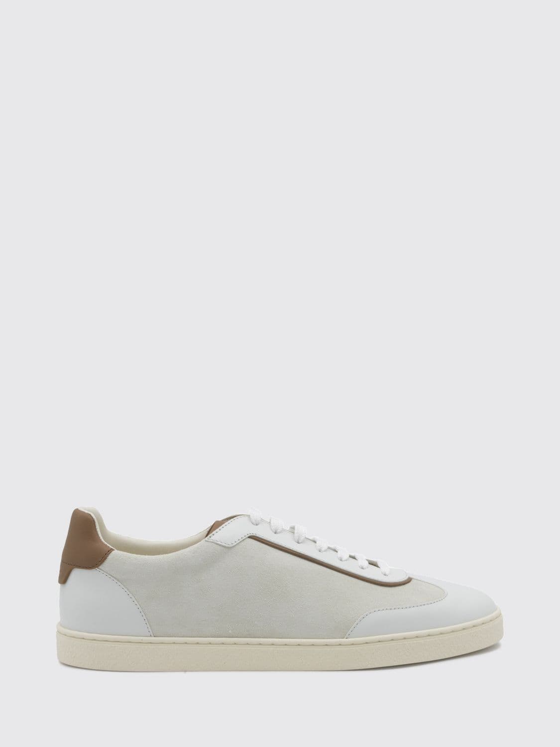 Brunello Cucinelli Low Top Smooth and Suede Calfskin Sneakers