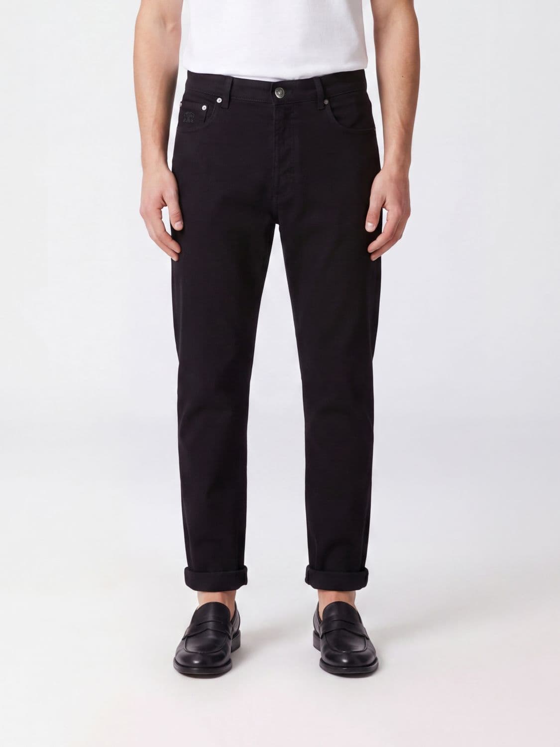 Brunello Cucinelli Straight Fit Five-Pocket Jeans in Cotton Denim