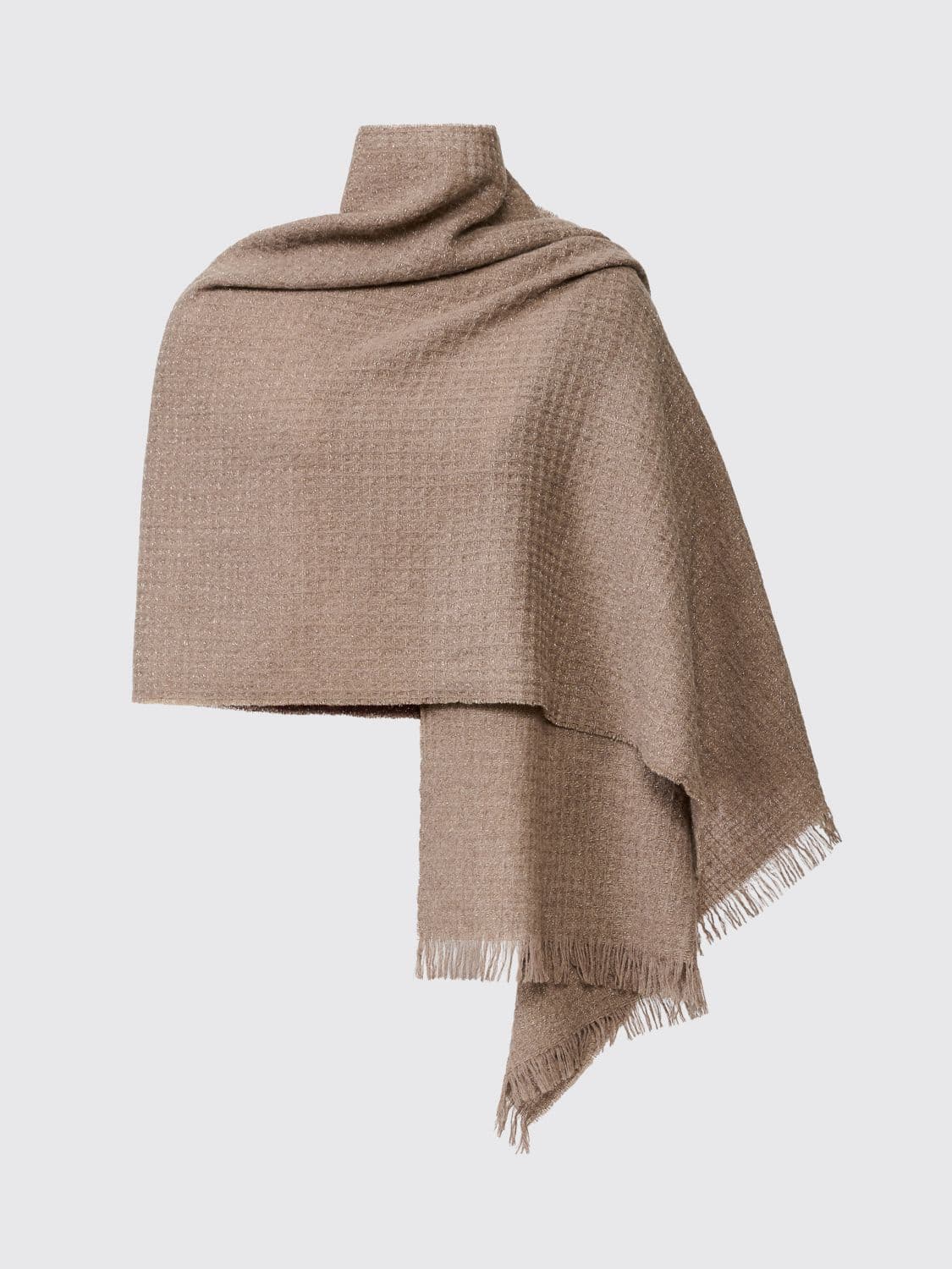 Fabiana Filippi Large Virgin Wool and Cashmere Stole with Fringed Hem