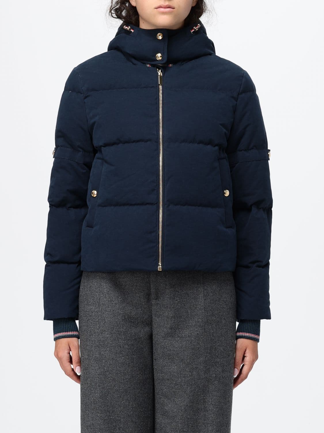 Thom Browne Quilted Cordura Nylon Down Jacket with Detachable Hood
