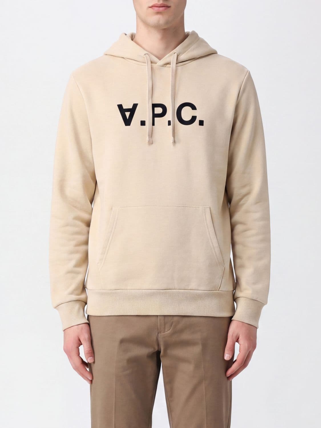 A.p.c. A. P.C. Cotton Logo Hoodie with Kangaroo Pocket