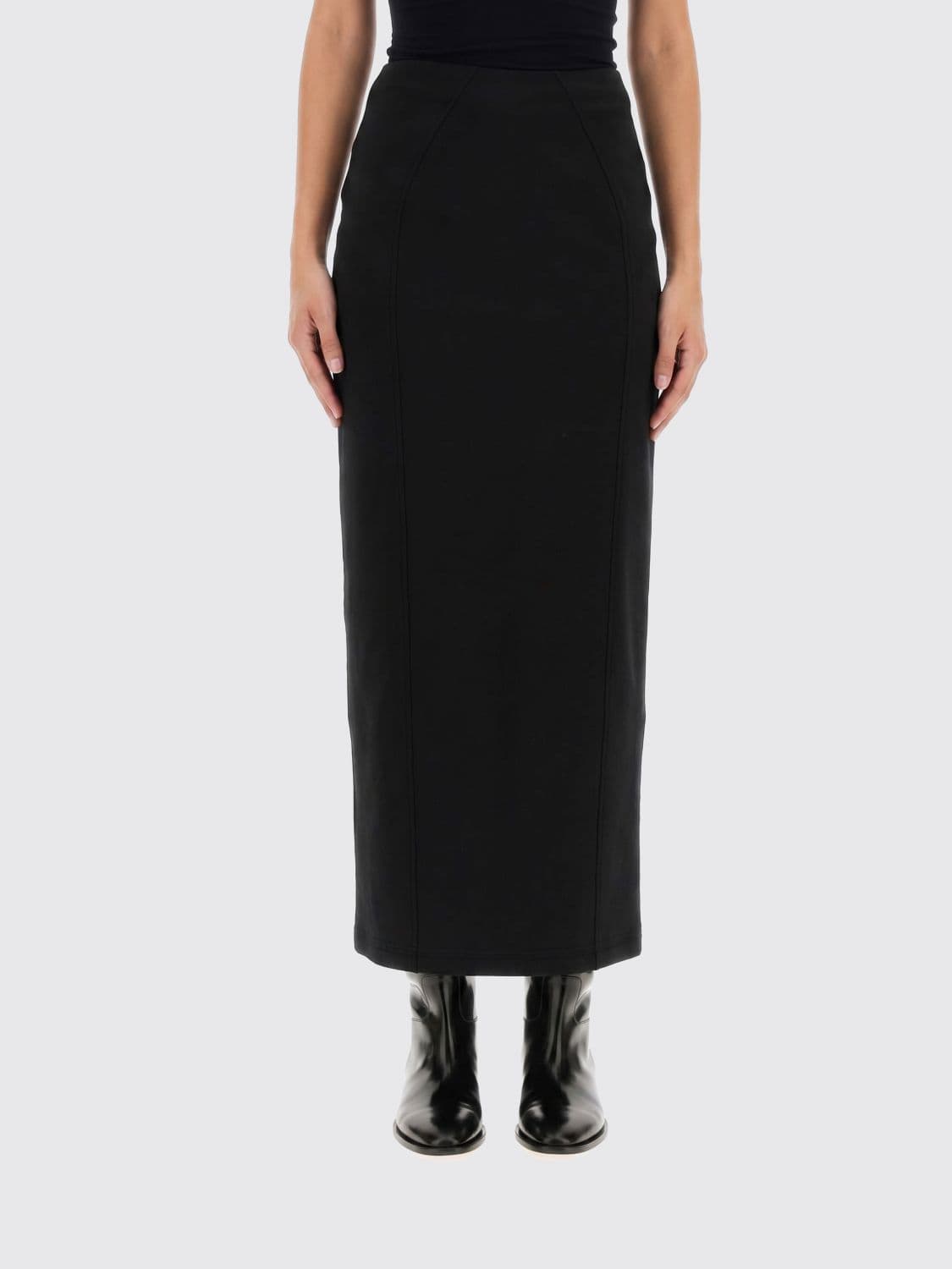Jil Sander High-Waisted Stretch Virgin Wool Midi Pencil Skirt