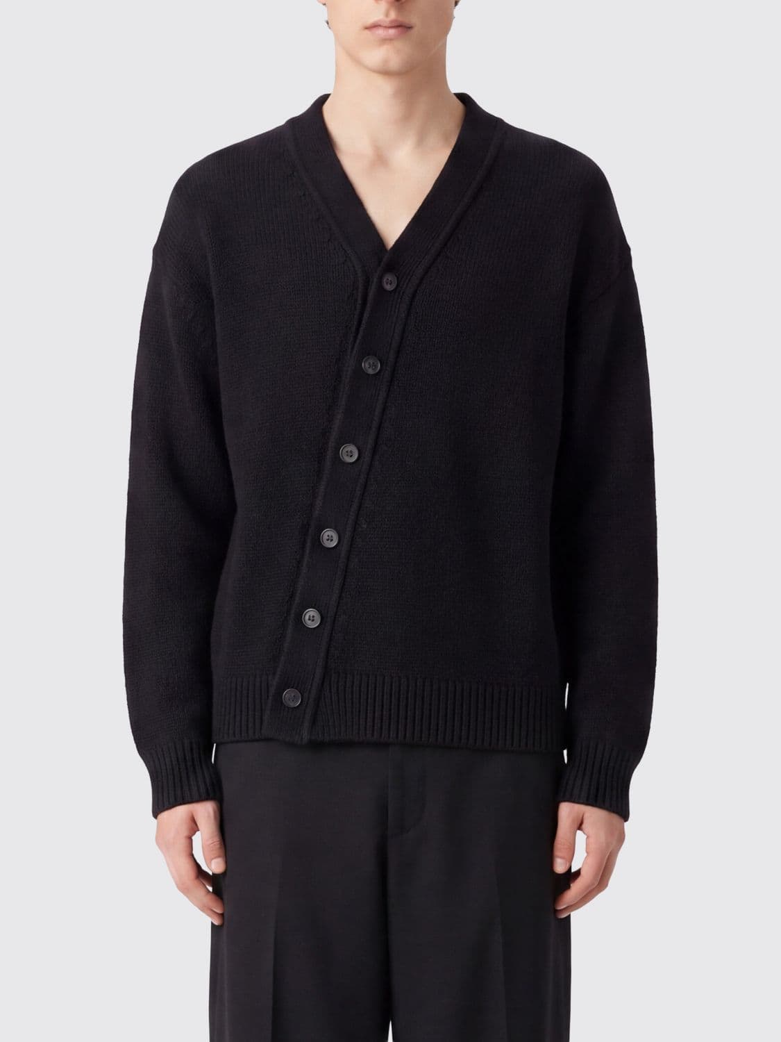 Jil Sander Asymmetric Wool and Cashmere Cardigan with Off-Center Closure