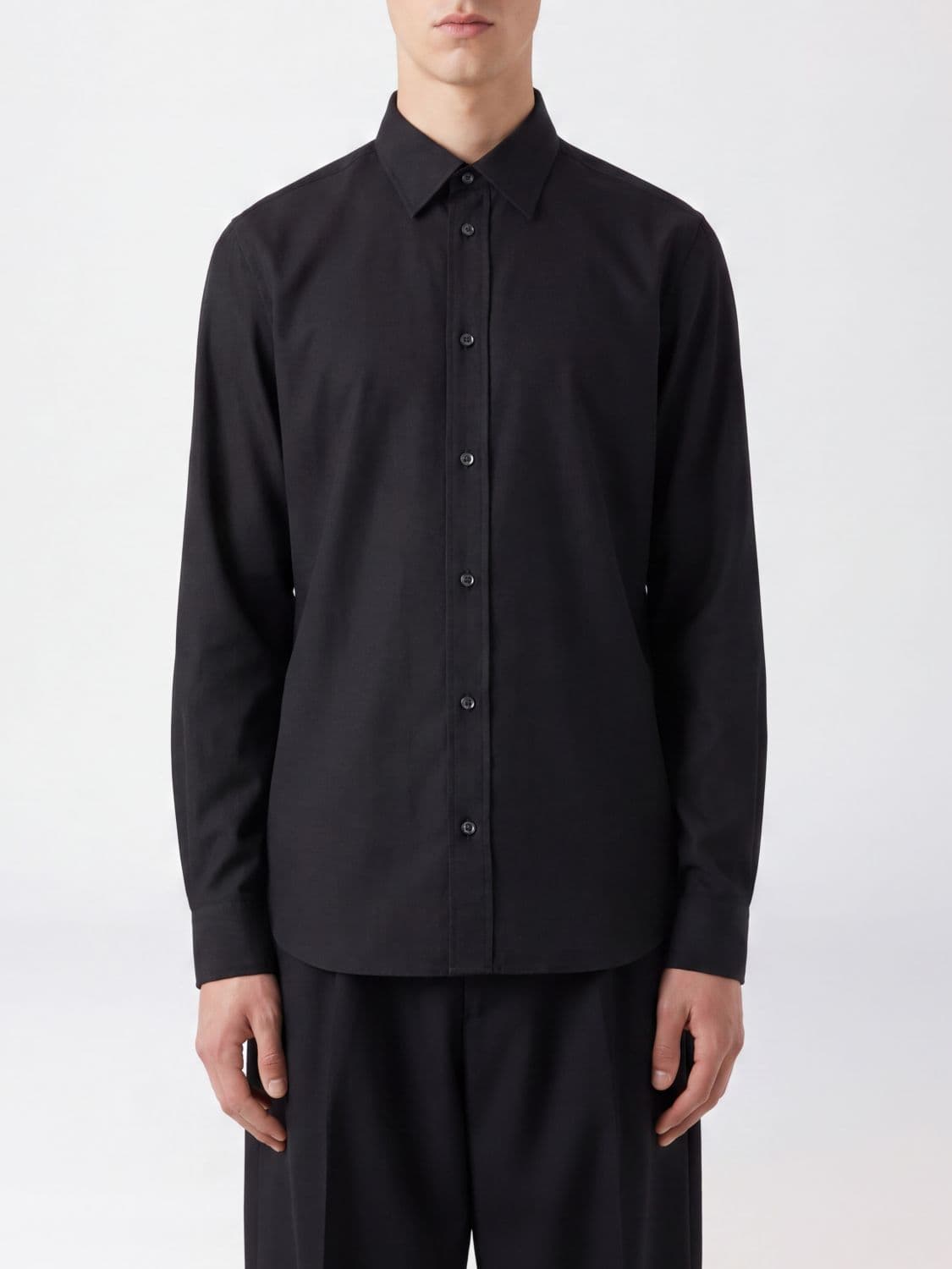 Jil Sander Virgin Wool and Mohair Blend Shirt with French Collar