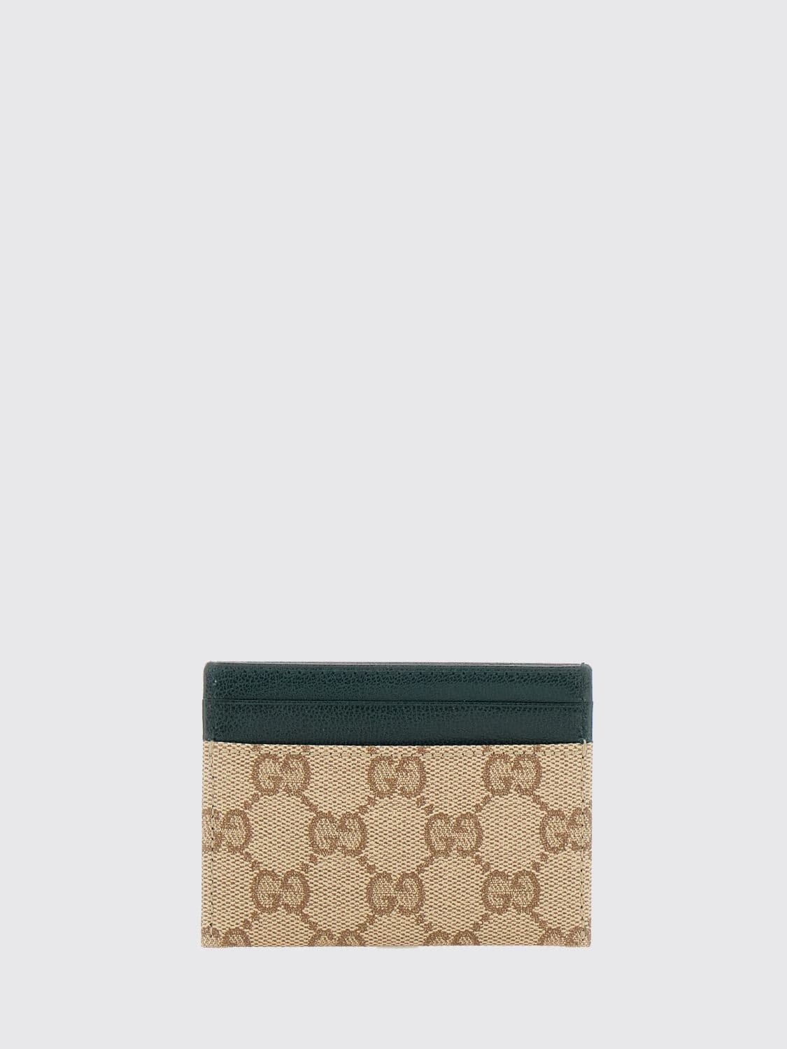 Gucci GG Supreme Canvas Card Holder with Monogram and Leather Details · OS