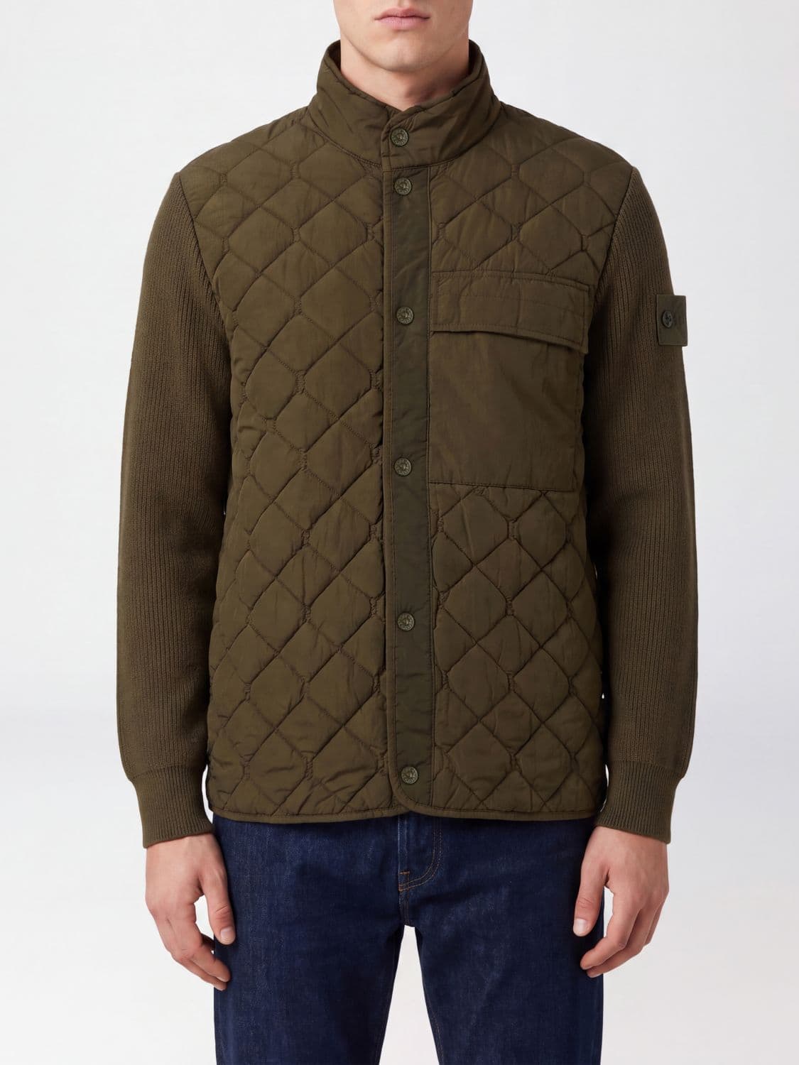 Stone Island Ghost Padded Recycled Nylon Jacket with High Collar