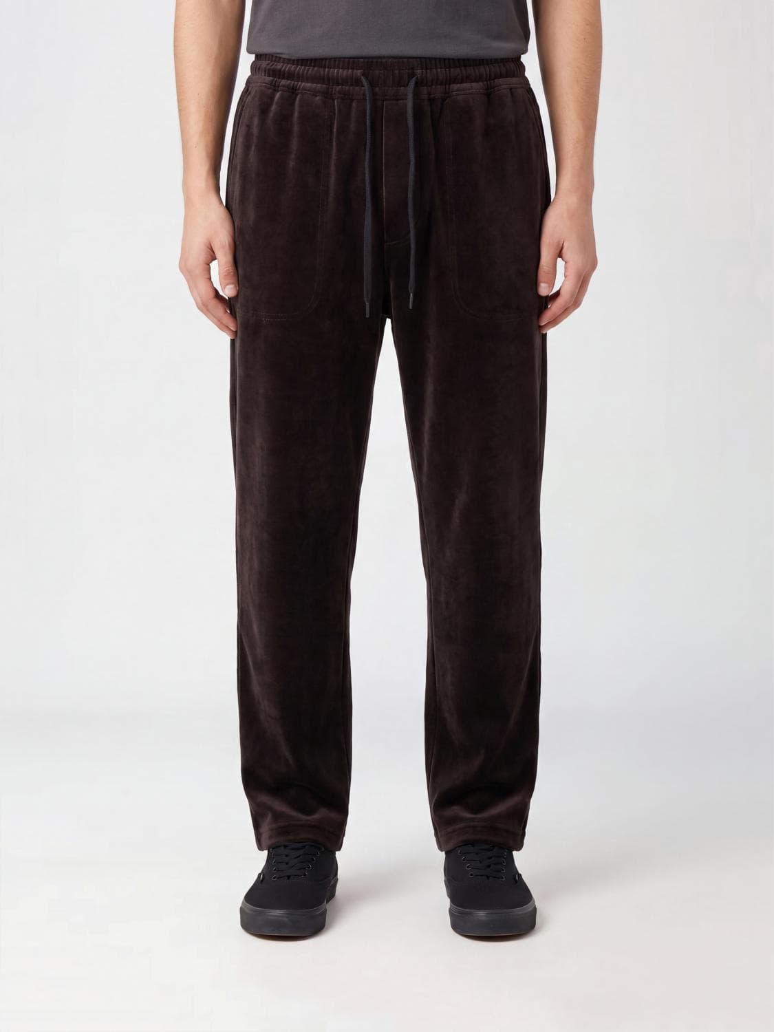 Y-3 Velvet Trousers with Drawstring Waist and Side Pockets
