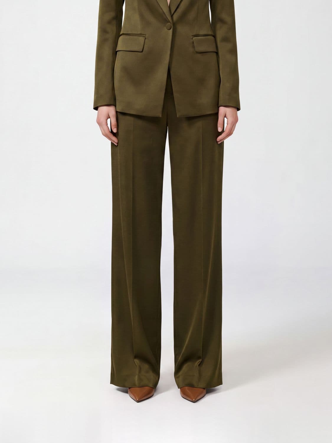 Max Mara Wide-Leg Palazzo Trousers in Crêpe with Mid-Rise Waist