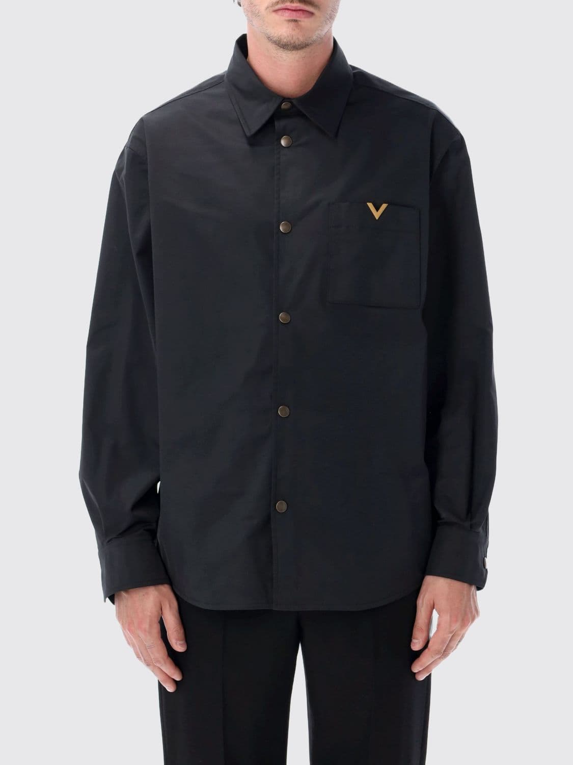 Valentino Shirt Jacket in Technical Fabric with VLogo Signature