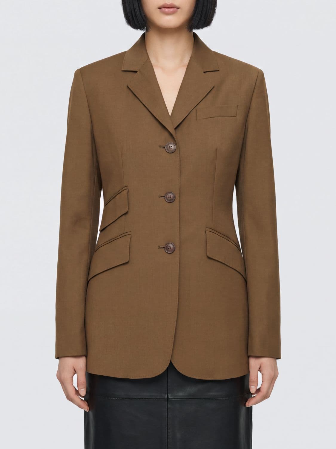 Max Mara Single-Breasted Cropped Blazer in Virgin Wool with a Slim Fit