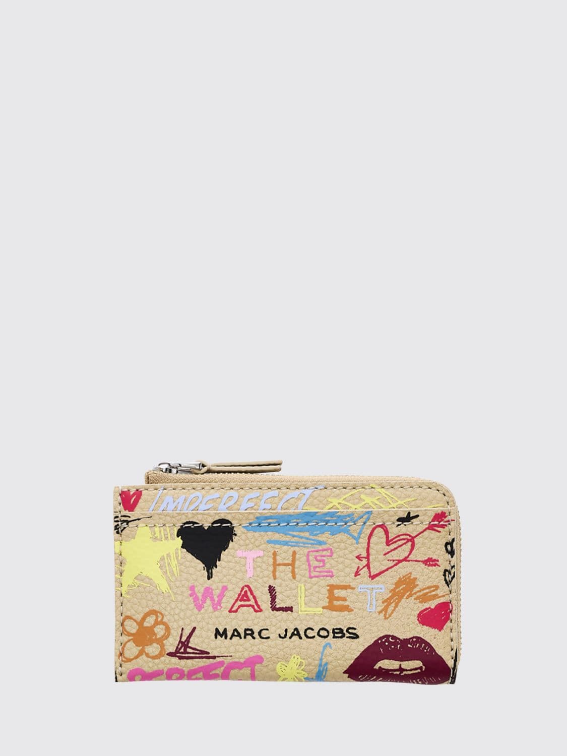 Marc Jacobs The Punk Scribble Leather Wallet with Graphic Print