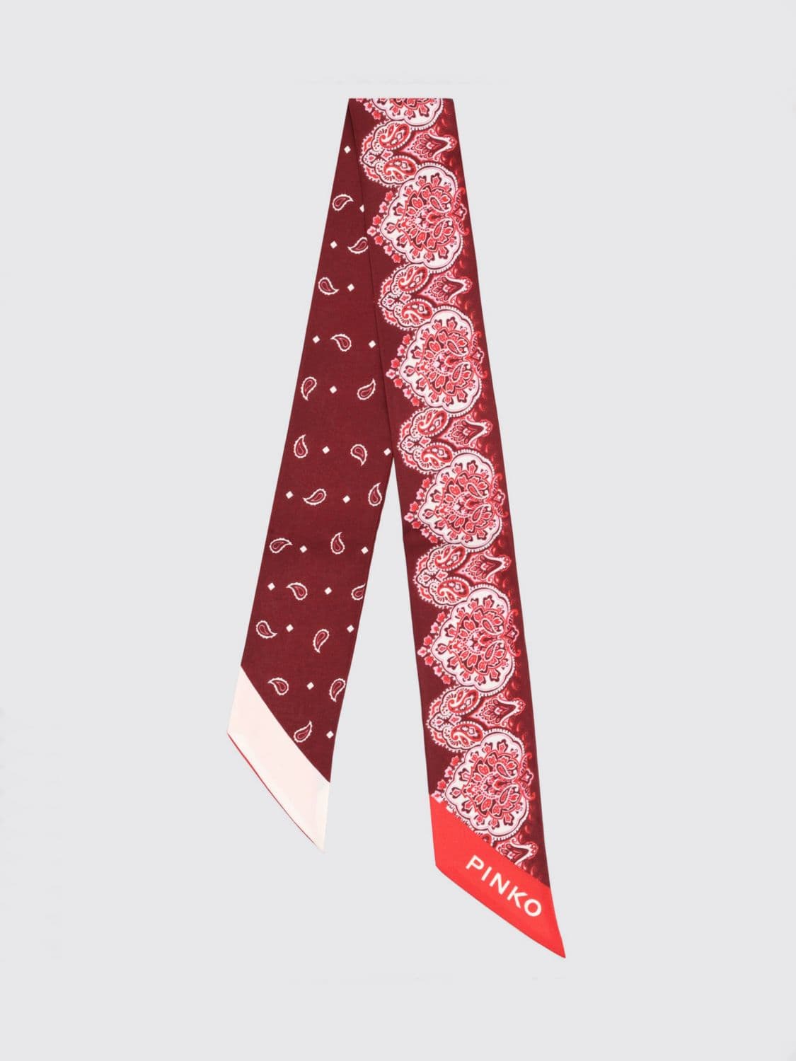 Pinko Rectangular Viscose Bandeau Scarf with Paisley Print · OS