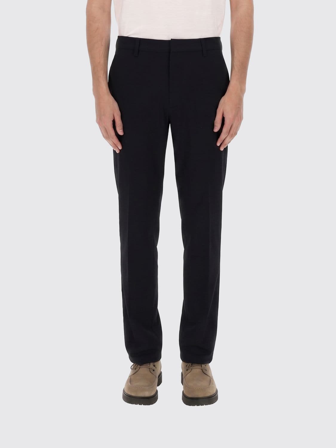 Emporio Armani Slim Fit Twill Chino Trousers with Mid-Rise Waist
