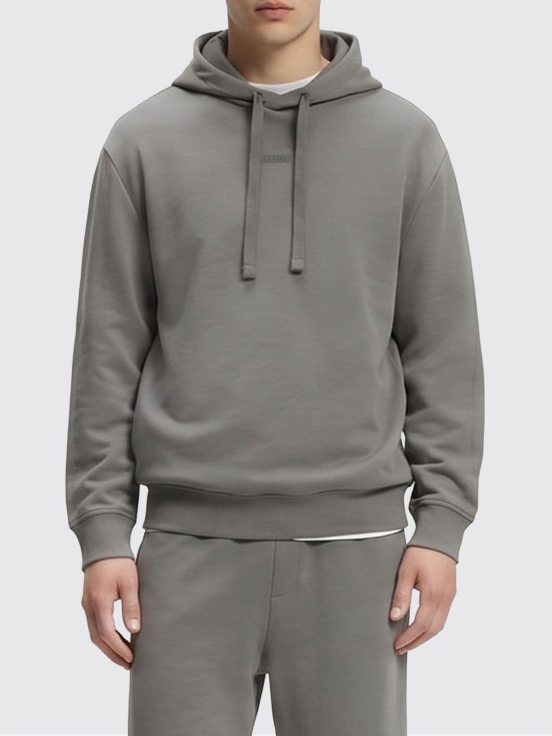 Boss Relaxed Fit Cotton Hoodie with Dropped Shoulders