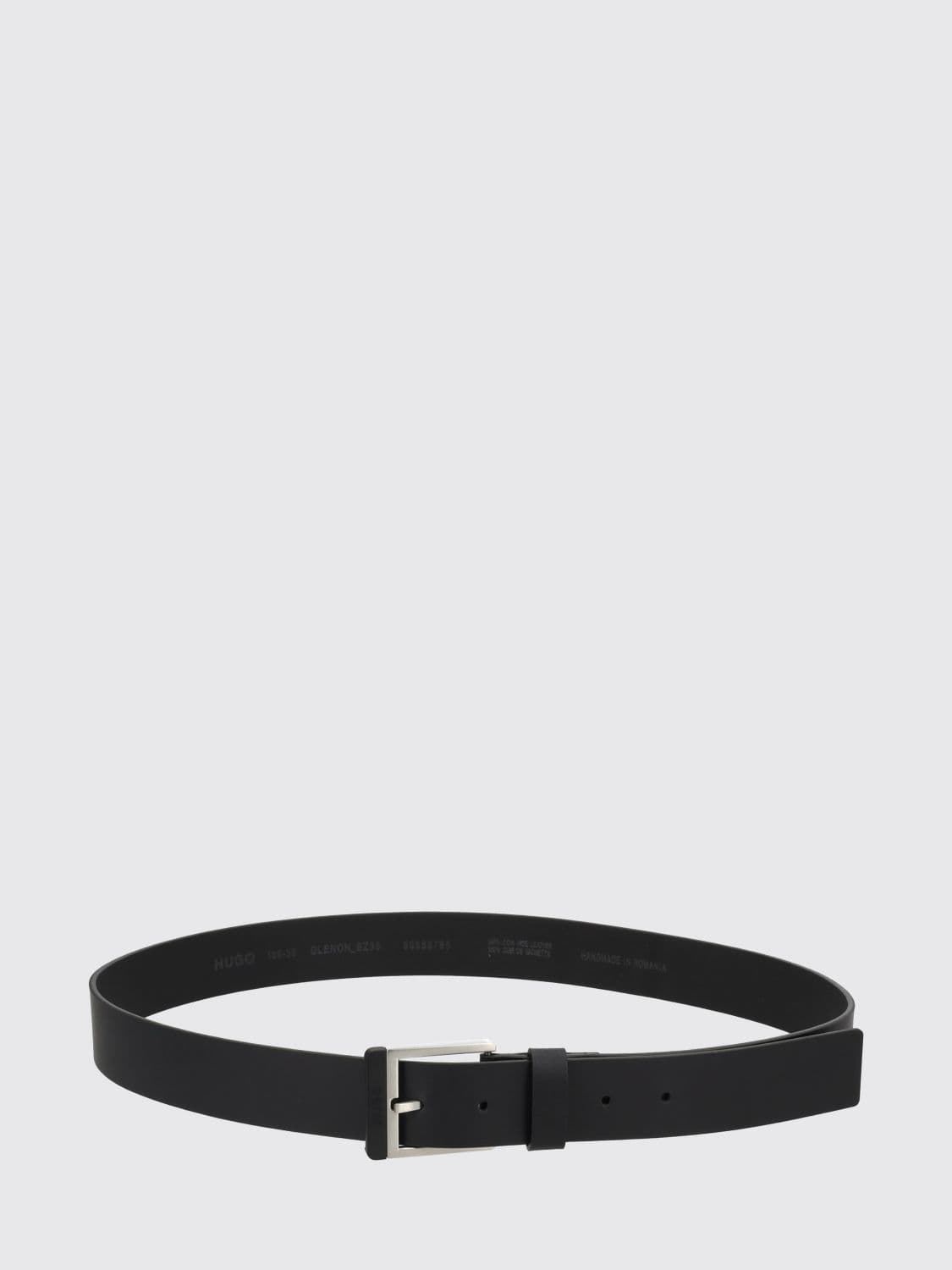 Hugo 4cm Smooth Leather Belt with Pin Buckle