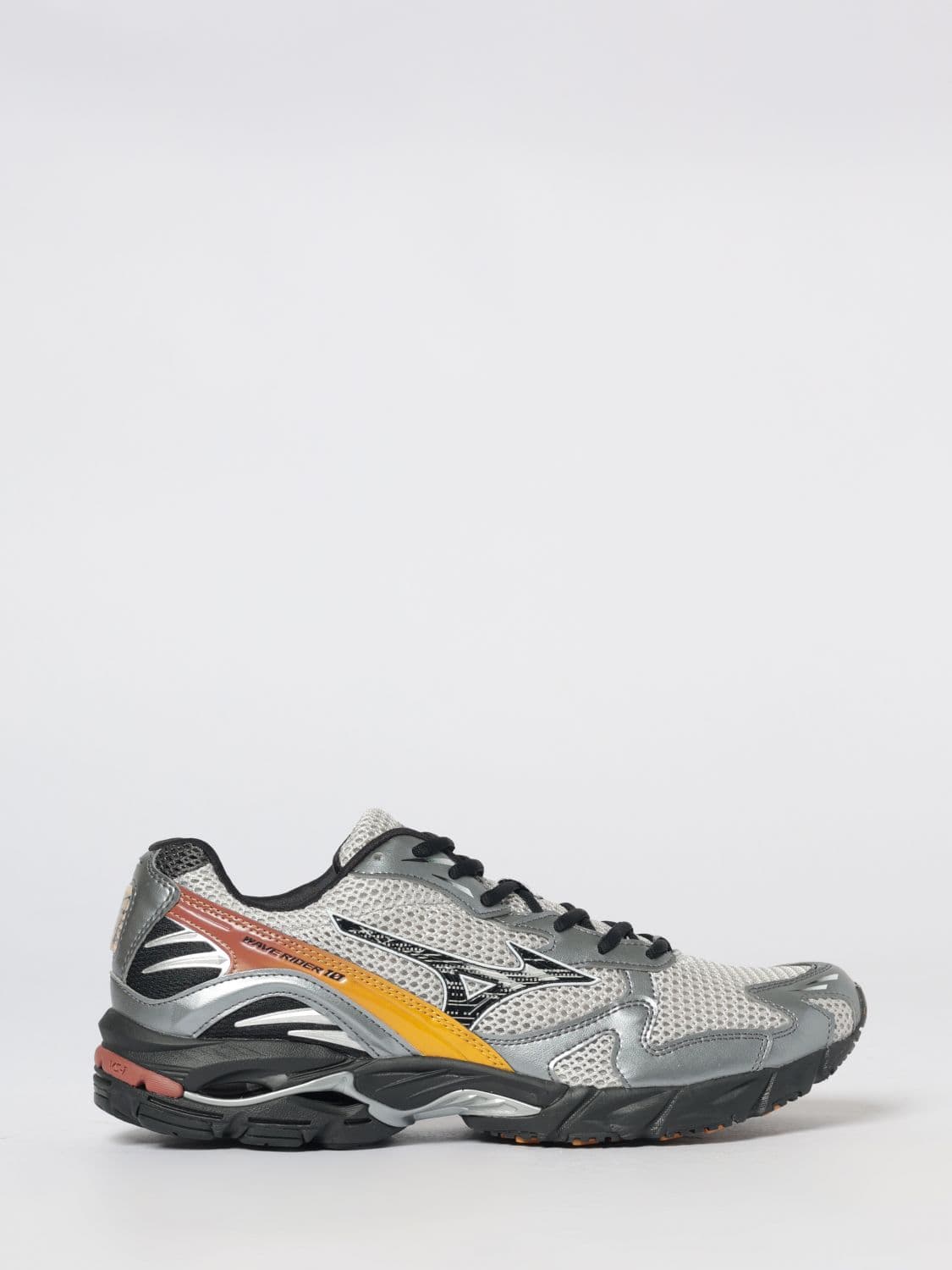 Mizuno Wave Rider 10 Low-Top Mesh Sneakers with Serrated Rubber Sole