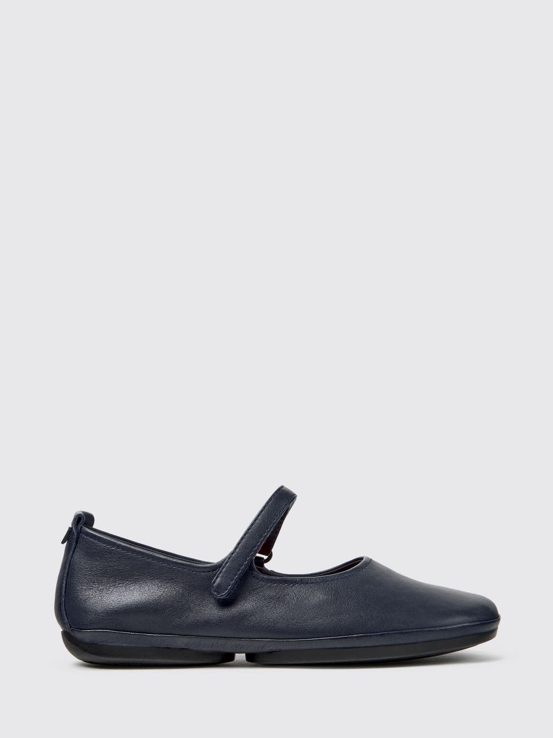 Camper Right Nina Calfskin Leather Mary Jane Flats with Hook-and-Loop Closure