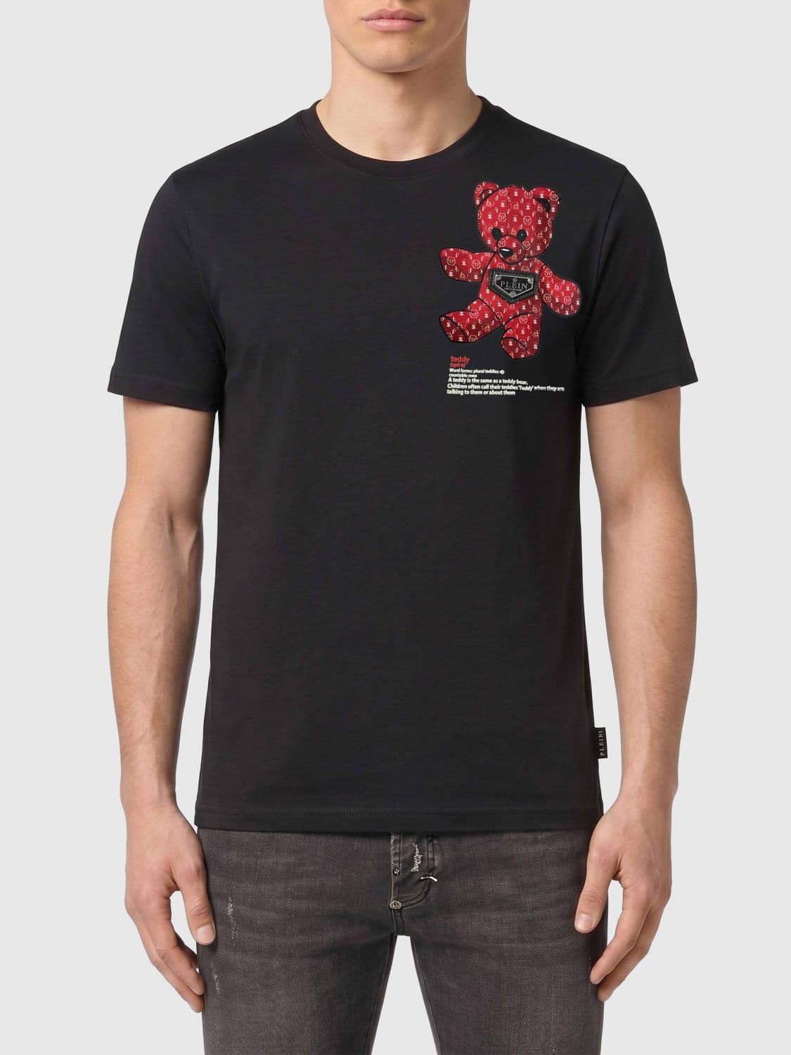 Philipp Plein Slim Fit Teddy Bear Print Cotton T-Shirt