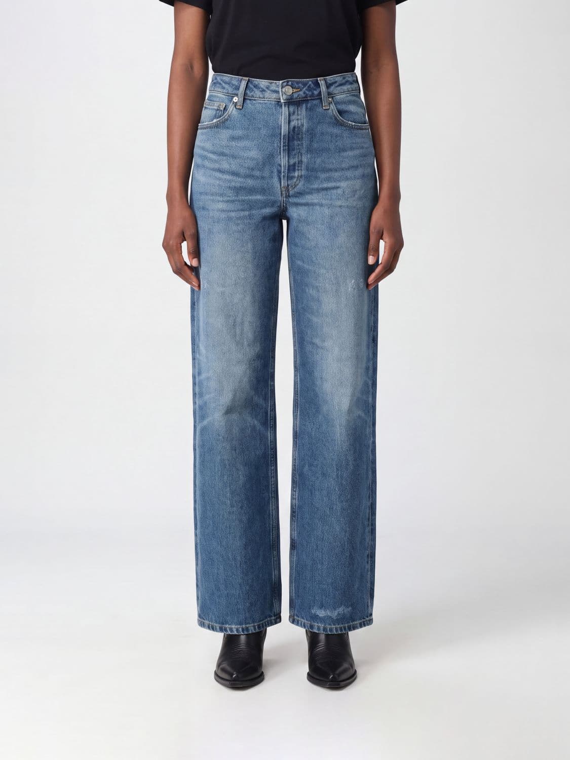 A.p.c. A. P.C. High-Waisted Wide Leg Jeans in Cotton Denim with Five Pockets