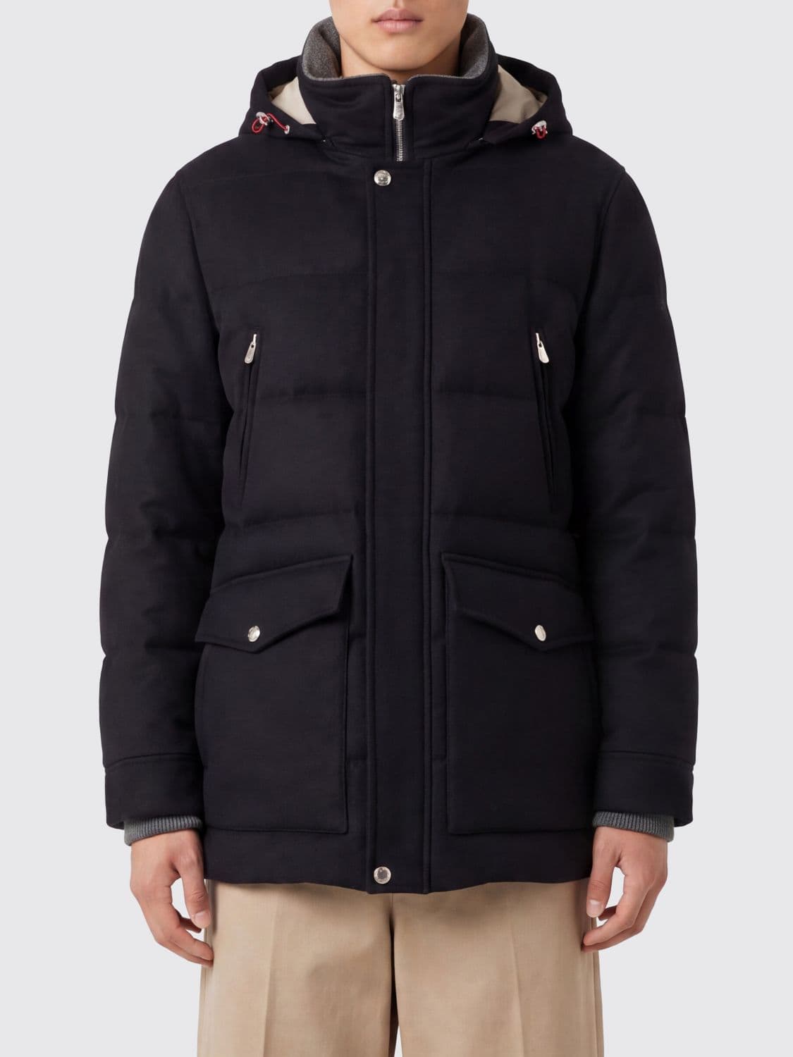 Brunello Cucinelli Padded Wool Parka with Detachable Hood