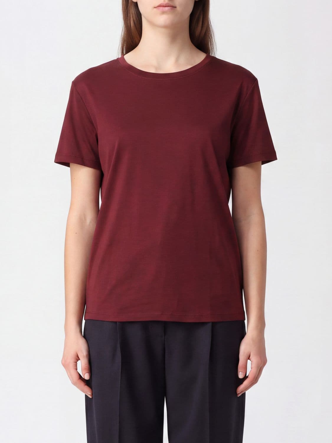 's Max Mara Crewneck T-shirt in Cotton Blend with Dropped Shoulders