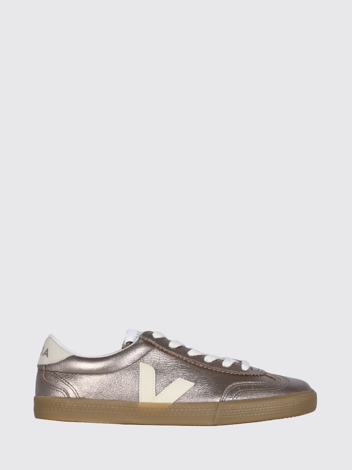 Veja Volley Laminated Leather Sneakers with Contrast Logo