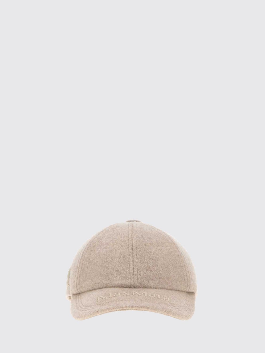 Max Mara Tonal Embroidered-Logo Cashmere Baseball Cap with Rigid Visor