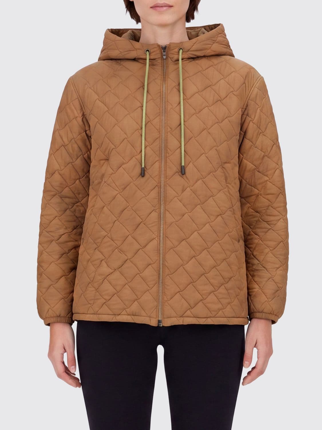 Herno Short Quilted Technical Fabric Puffer Jacket with Hood and Zip