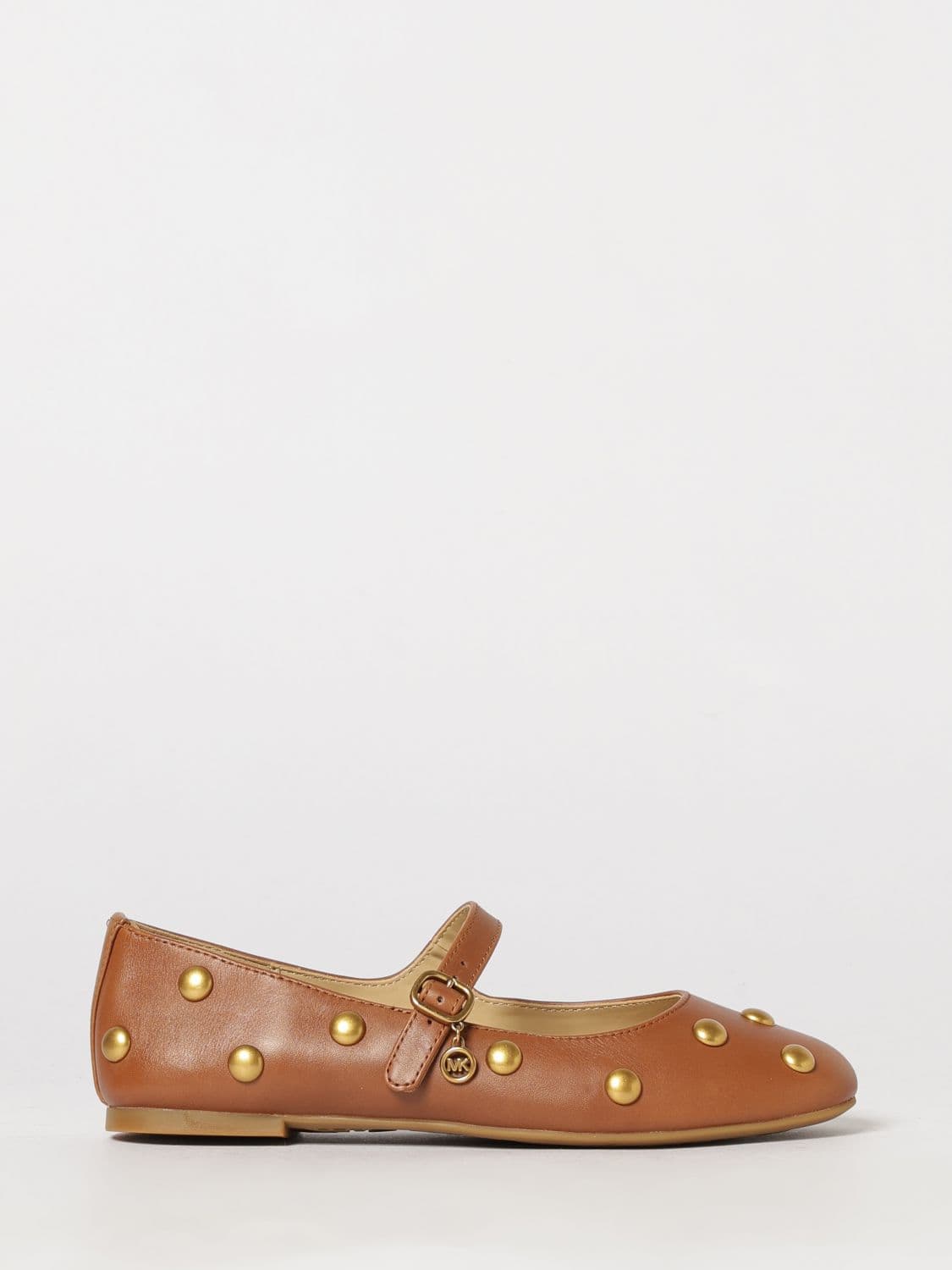 Michael Kors Nellie Flex Leather Mary Jane Ballet Flats with Studs and MK Logo