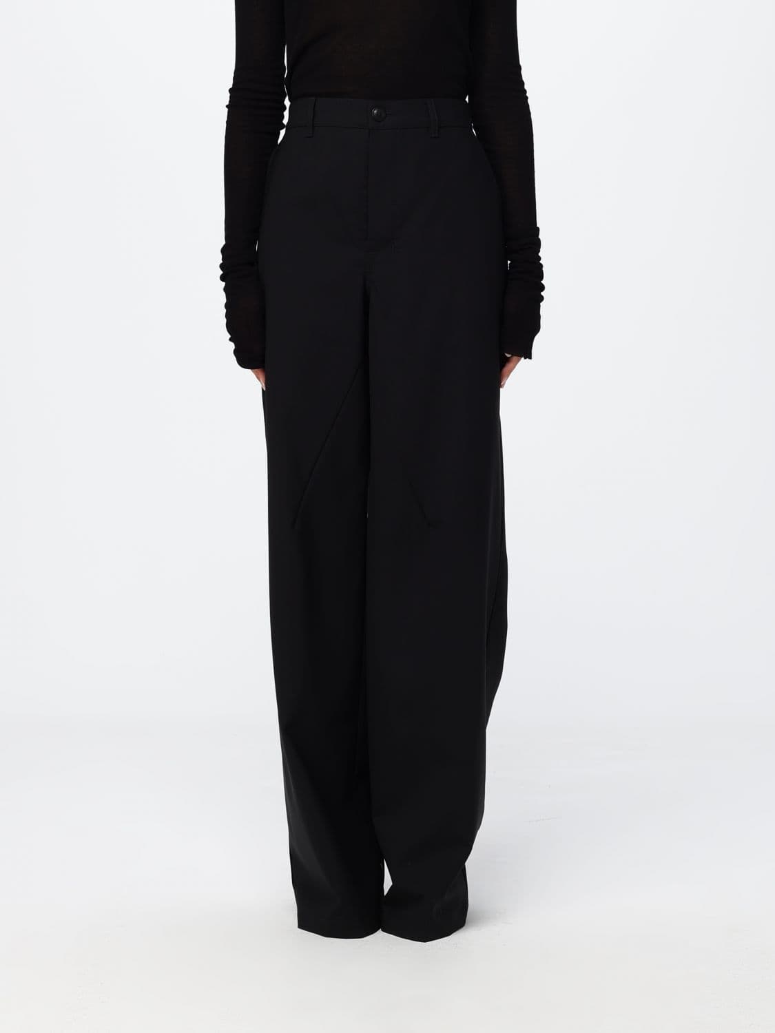Rick Owens High-Waisted Wide-Leg Wool Chino Trousers