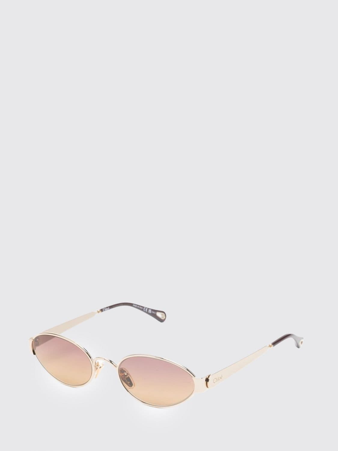 Chloé Gold-Tone Metal Cat-Eye Sunglasses with Coloured Lenses