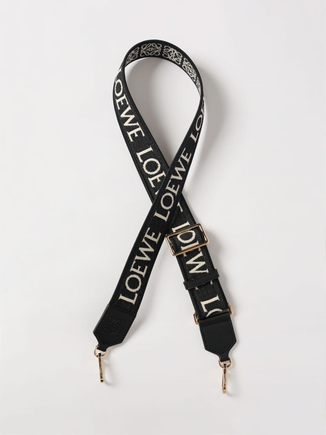 Loewe Adjustable Canvas and Leather Shoulder Strap with Jacquard Logo · OS
