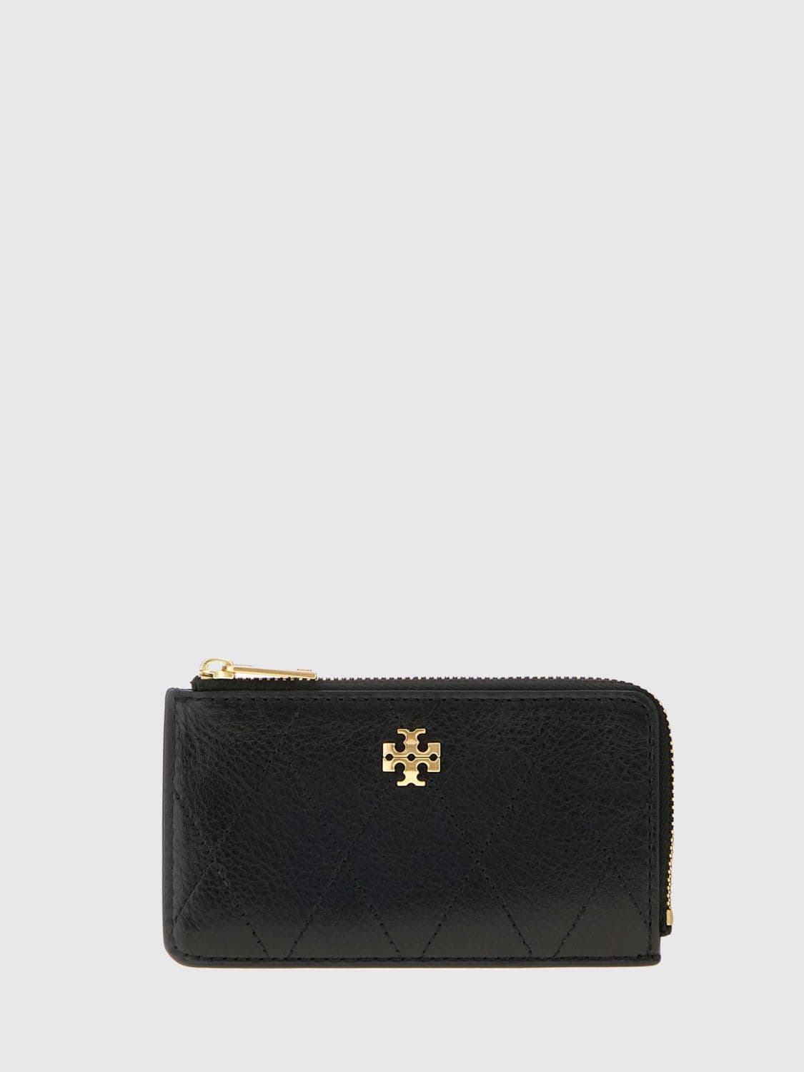 Tory Burch Charlie Card Holder in Leather with Zip and Double T Logo