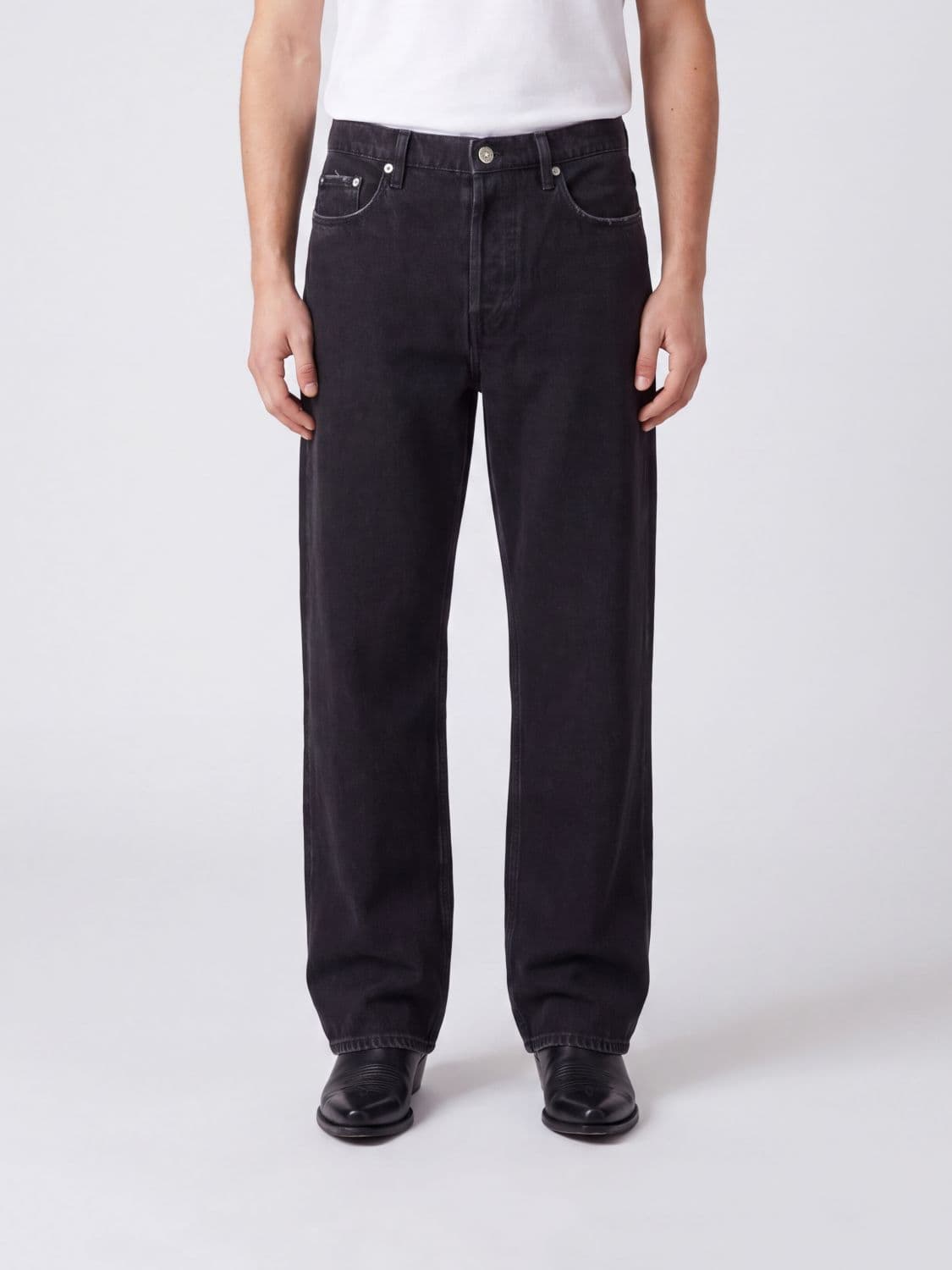Golden Goose Skate Straight Fit Mid-Rise Jeans in Cotton Denim