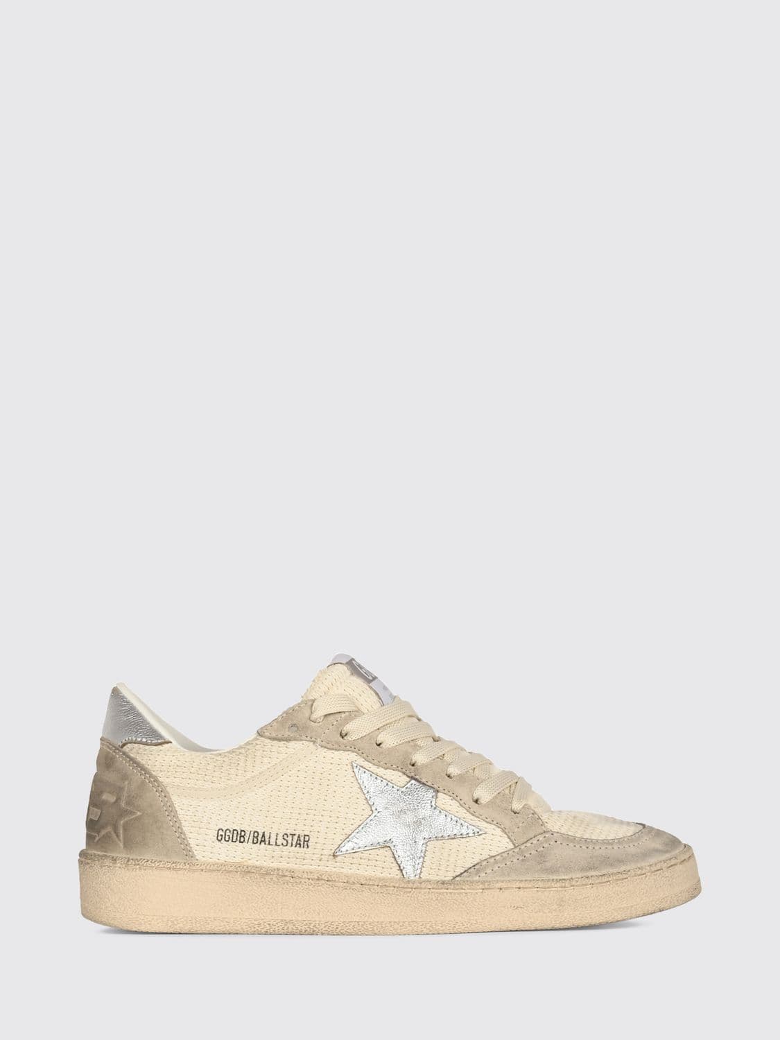 Golden Goose Ball Star Distressed Leather and Cotton Sneakers