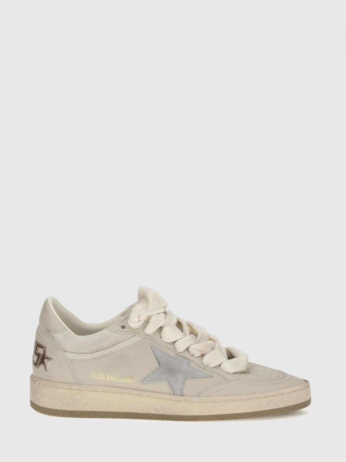 Golden Goose Ball Star Distressed Laminated Leather Sneakers with Contrast Logo