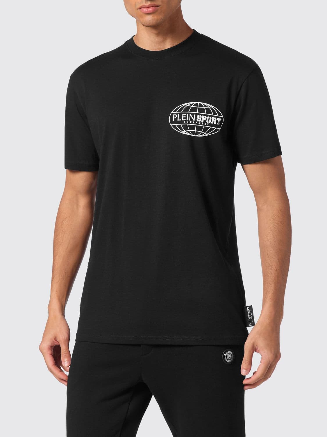 Plein Sport Cotton Jersey T-Shirt with Contrasting Back Logo