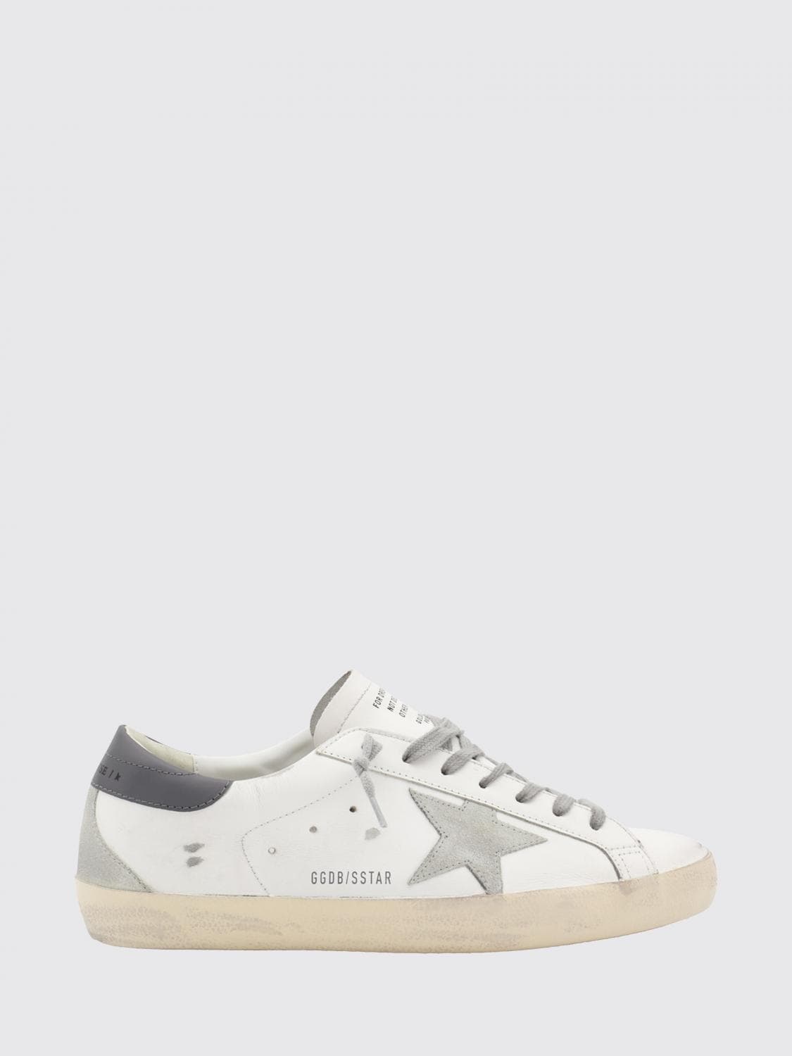 Golden Goose Super-Star Calfskin Leather Sneakers with Worn-Out Effect