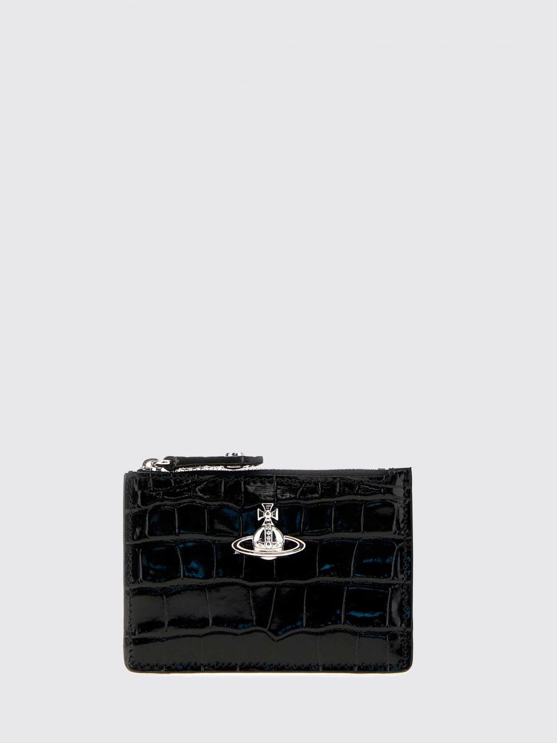Vivienne Westwood Croc-Effect Calf Leather Card Holder with Orb Logo · OS