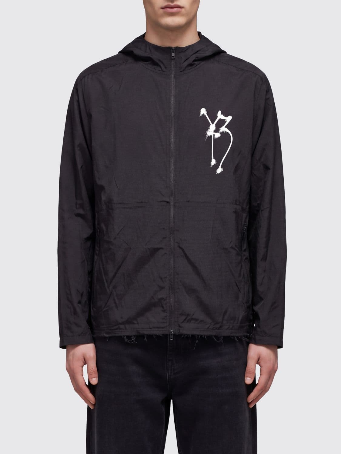 Y-3 GFX Run Technical Fabric Hooded Jacket with Skull Print