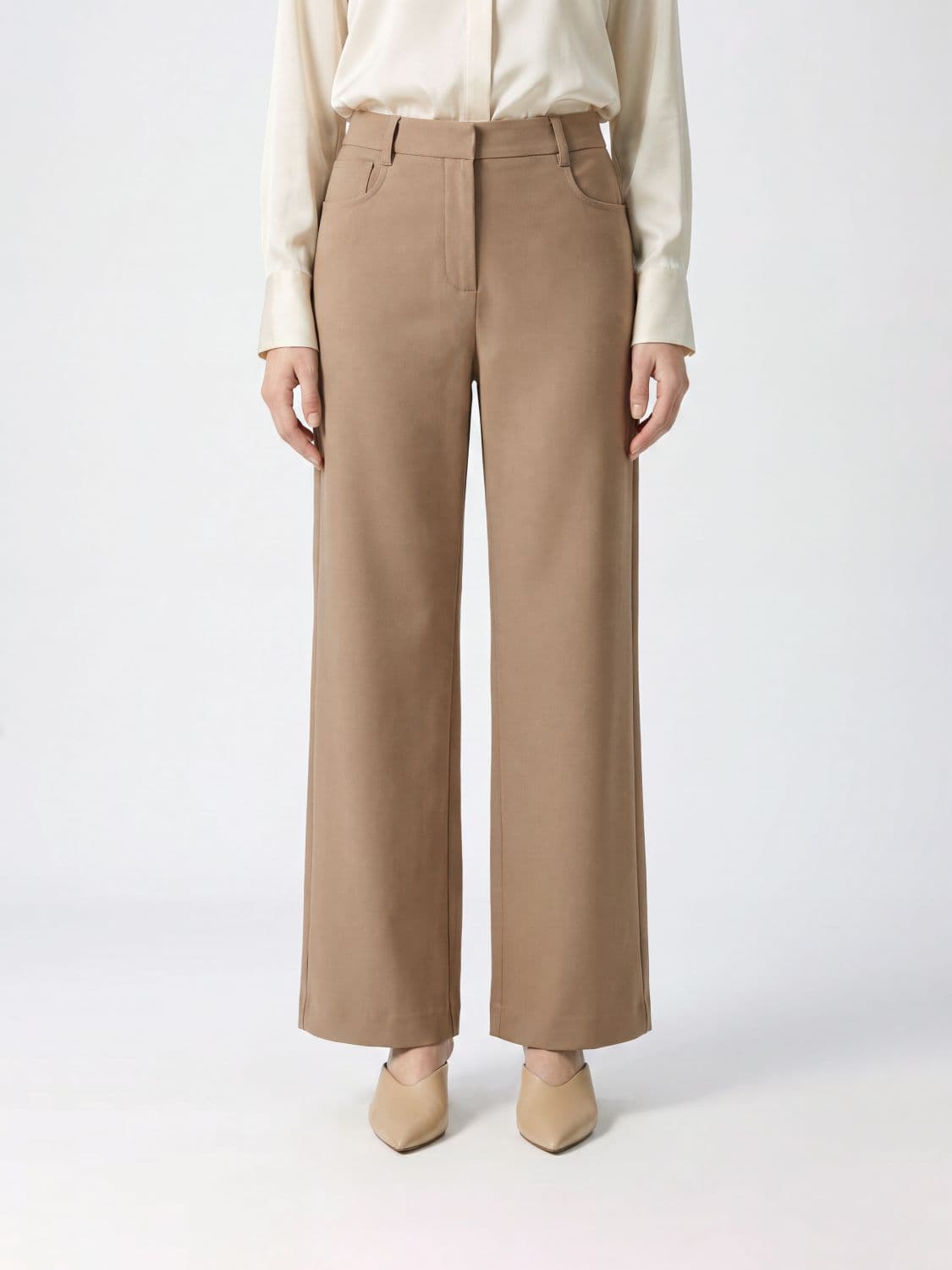 's Max Mara Gela Wide-Leg Cotton-Blend Trousers