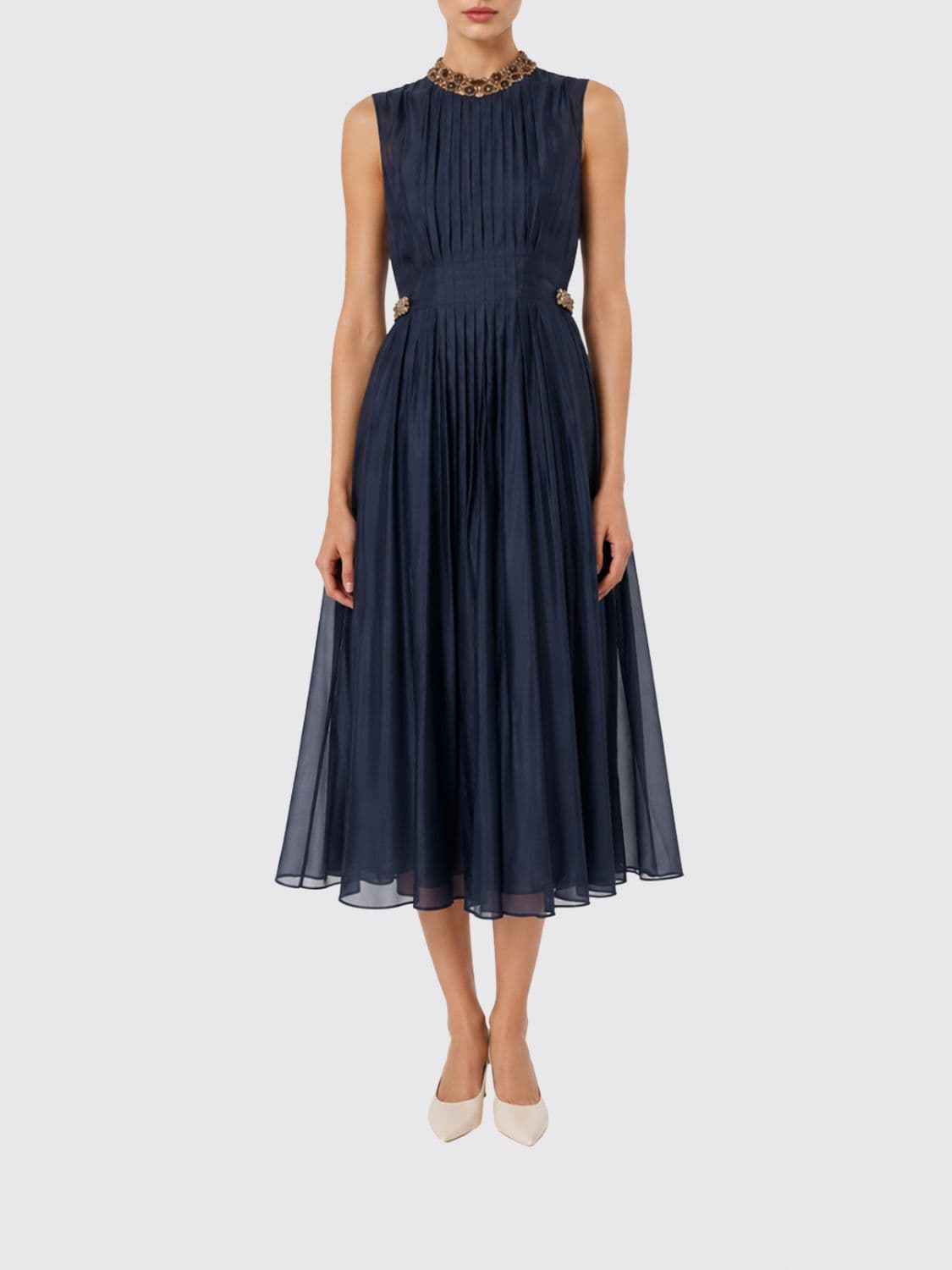 's Max Mara Off-the-Shoulder Pleated Silk-Blend Midi Dress for Ceremonies · 44