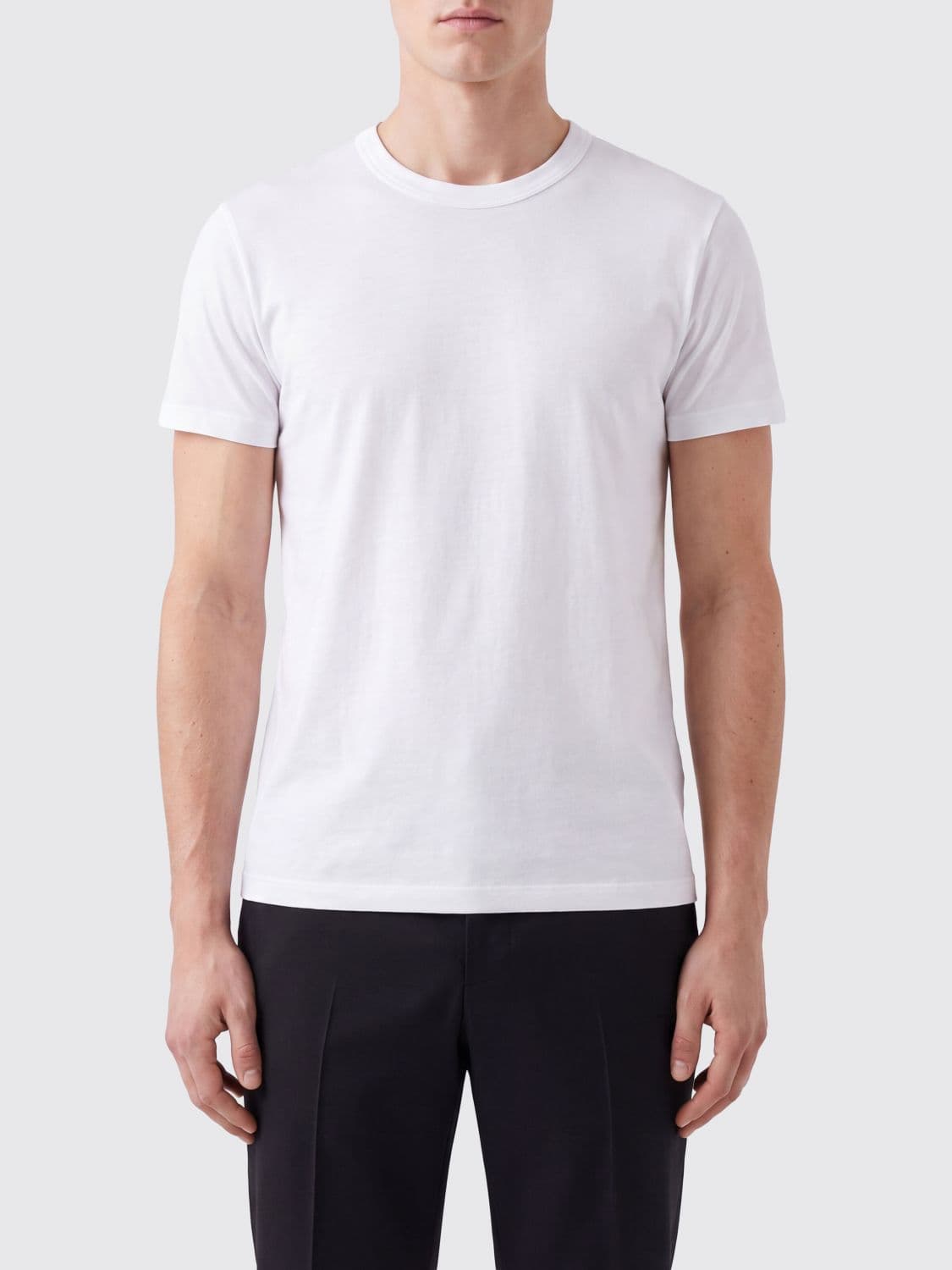 Tom Ford Crewneck T-shirt in Stretch Cotton with Short Sleeves and Straight Hem
