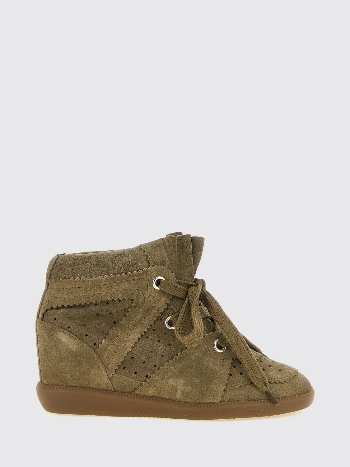 Isabel Marant Bobby High-Top Suede Sneakers with Internal Wedge
