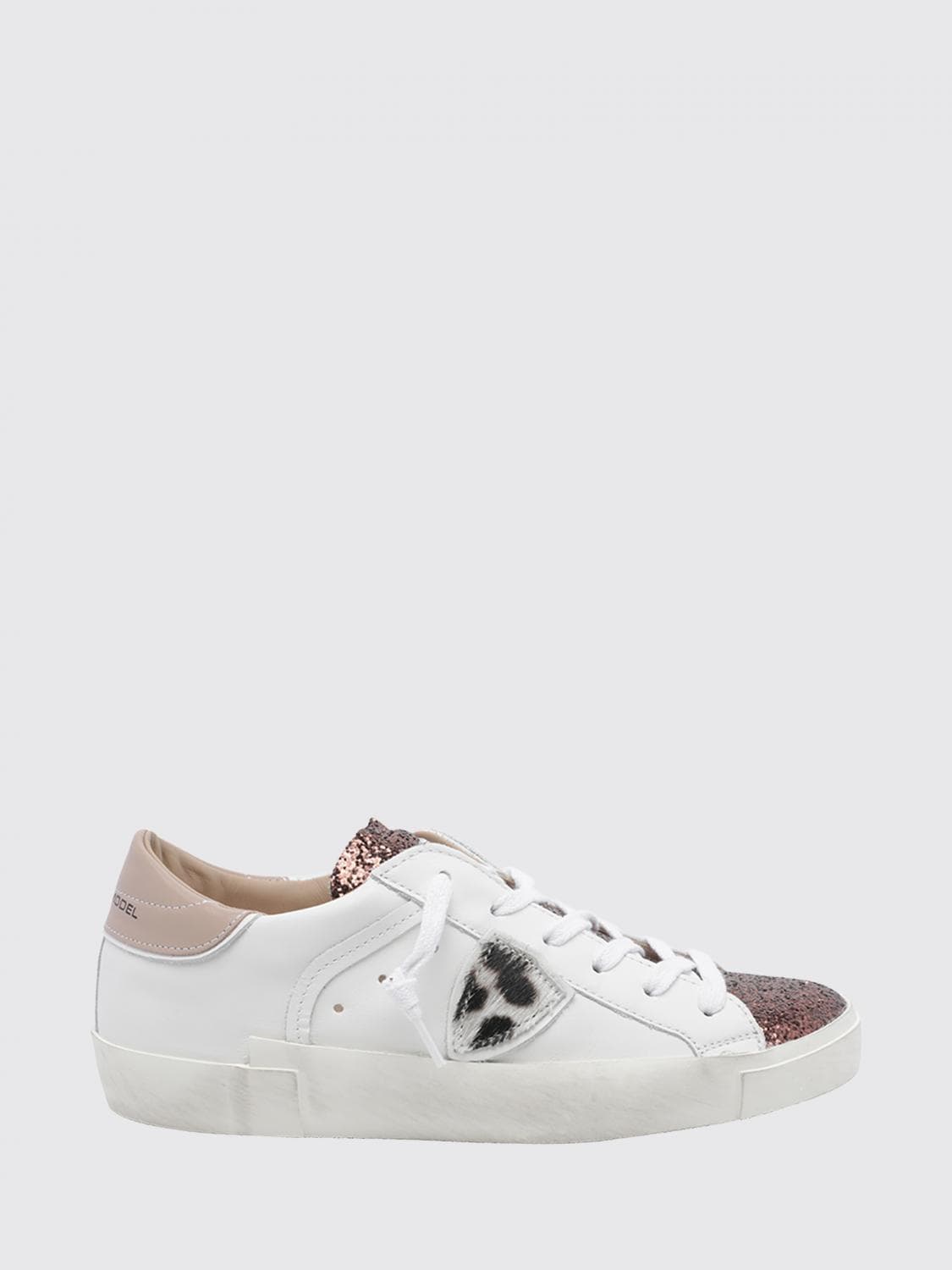Philippe Model Prsx Bicolour Low-Top Calfskin Trainers with Shield Logo