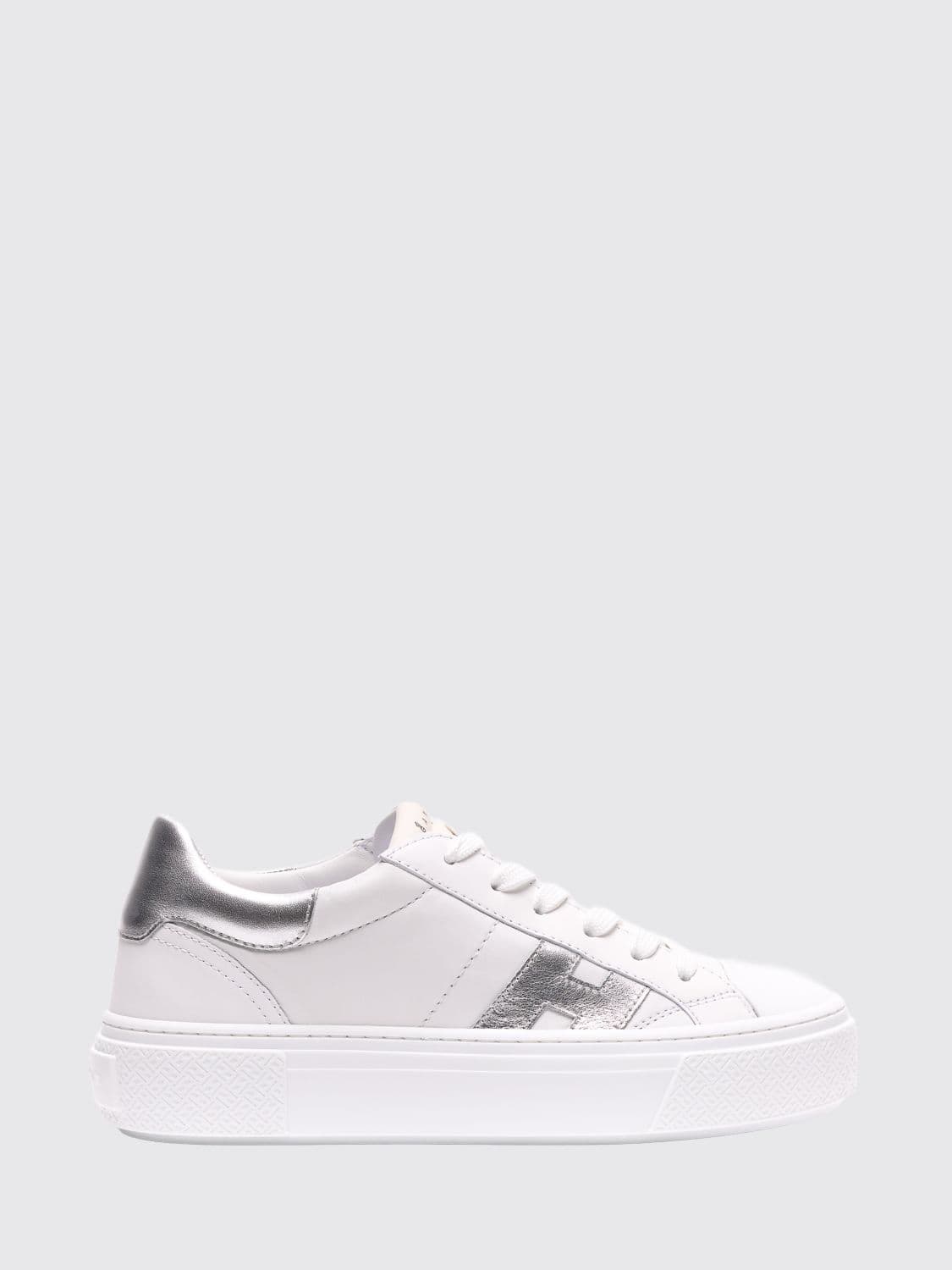 Hogan Crosswind Platform Sneakers in Smooth and Laminated Calfskin