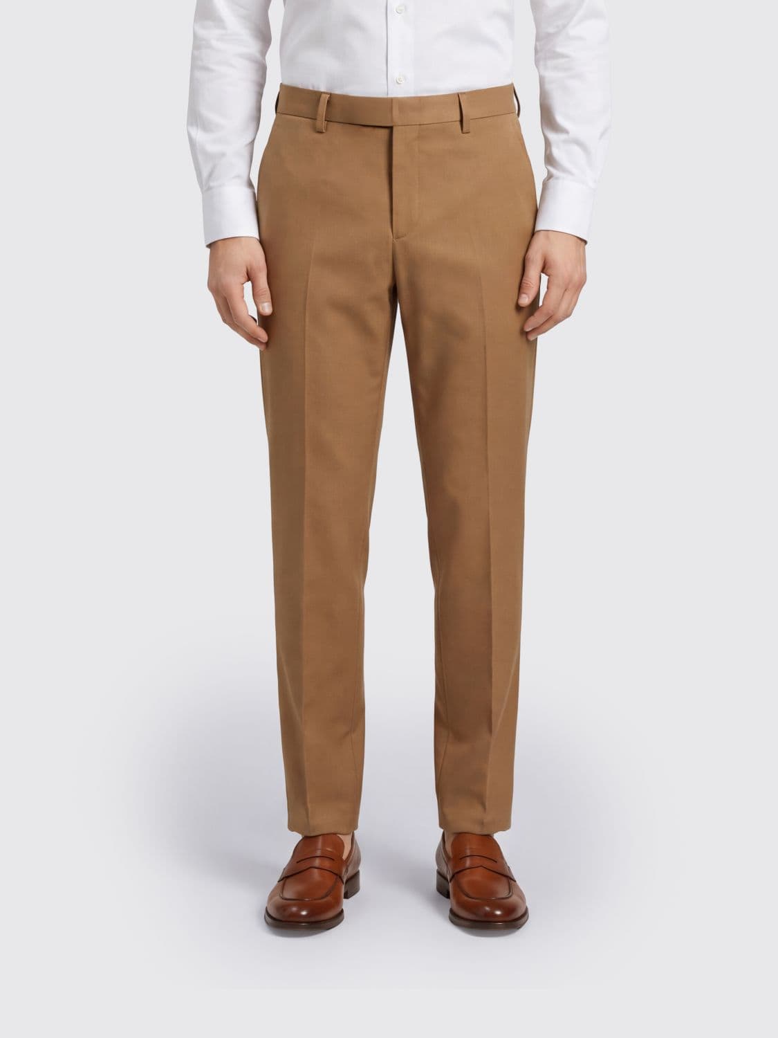 Dondup Gaubert Slim Fit Stretch Cotton Chino Trousers in Brown