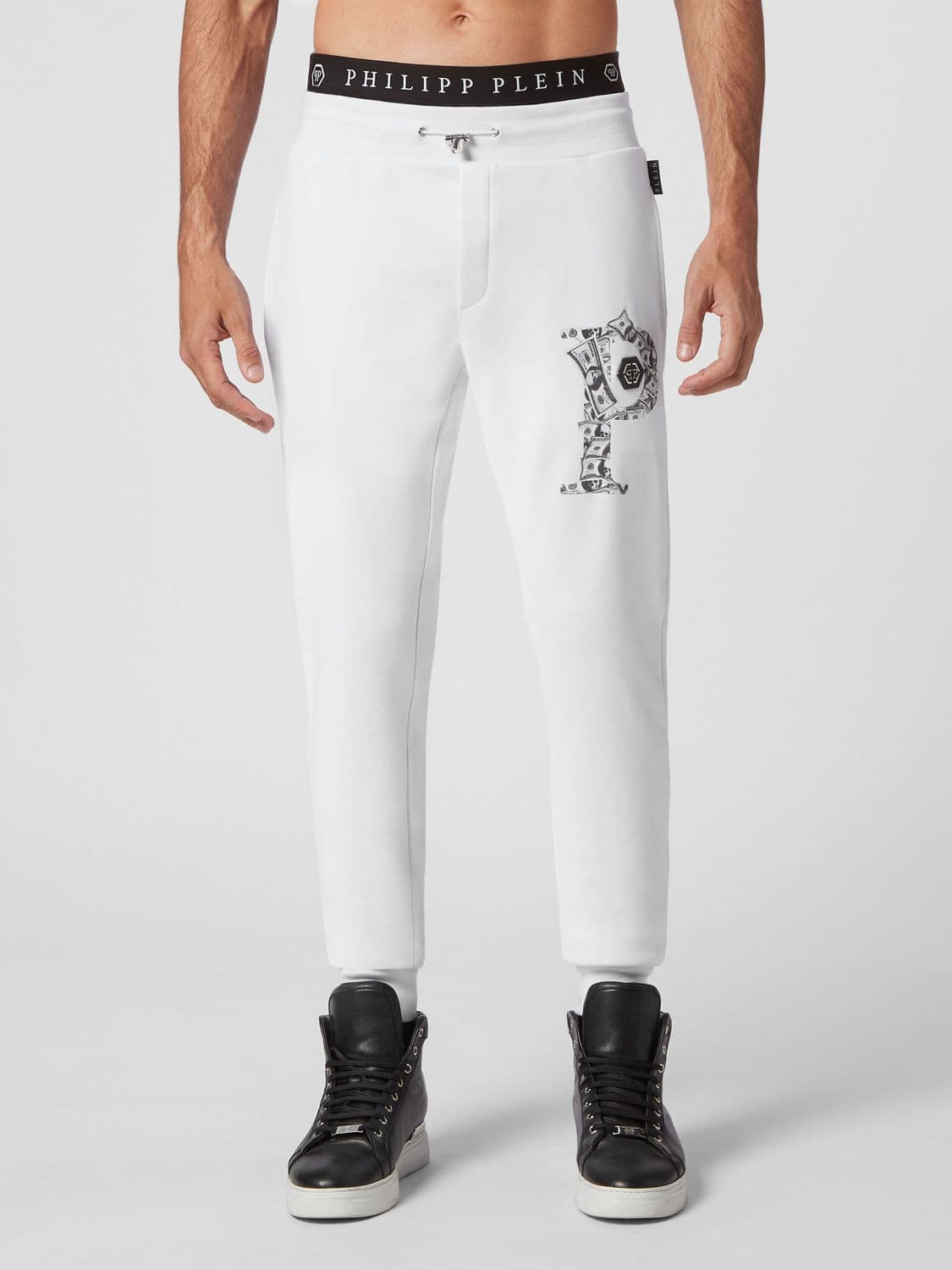 Philipp Plein Slim Fit Jersey Jogging Trousers with Logoed Elasticated Waistband
