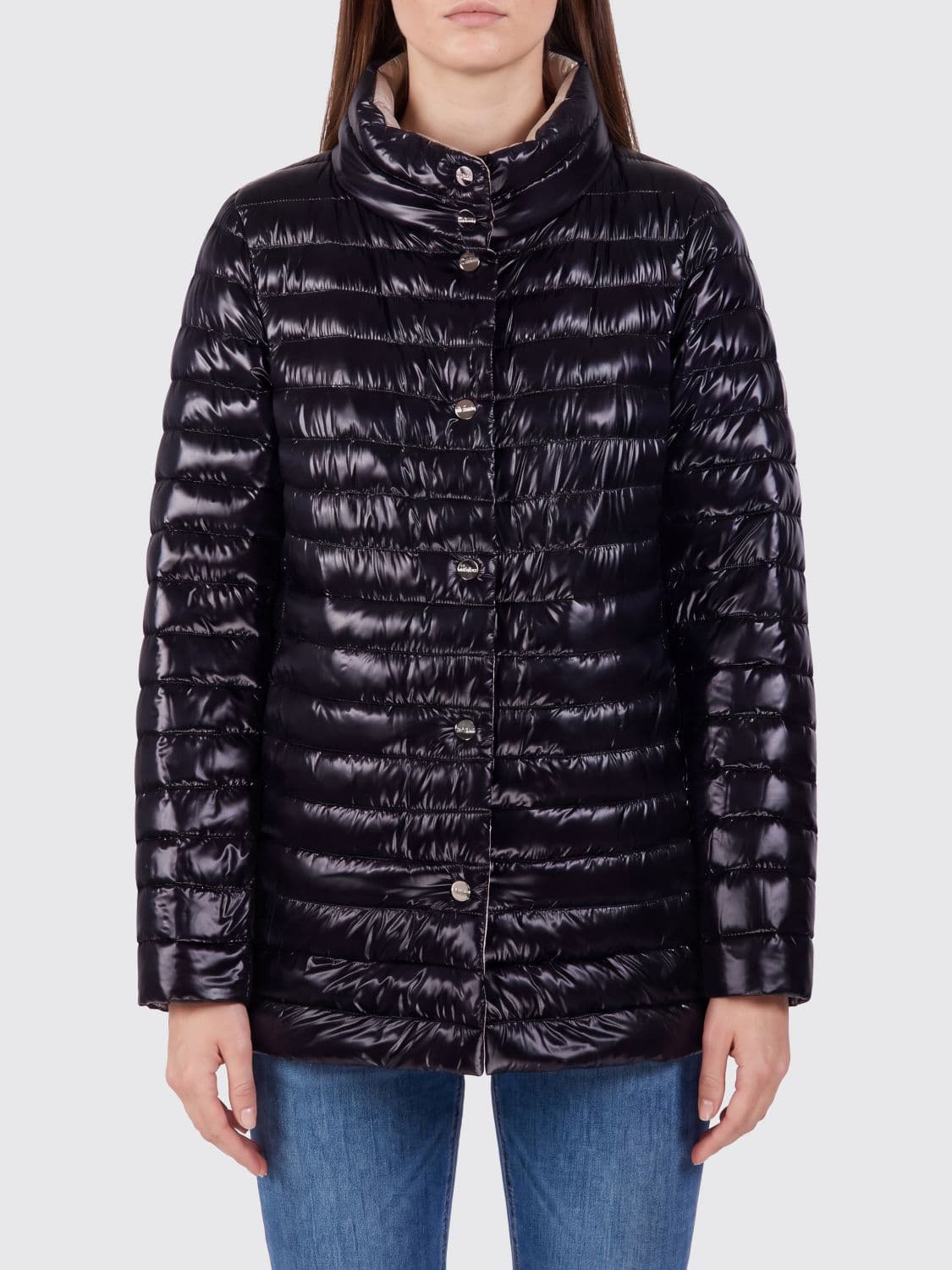 Herno Reversible Short Down Jacket in Ultra-Light Nylon with Goose Down Padding
